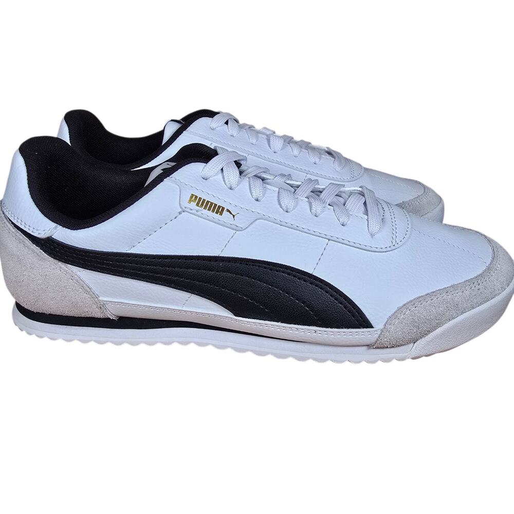New Without Tags Puma Turino II OG White Black Gold Womens 9.5 New Low Profile